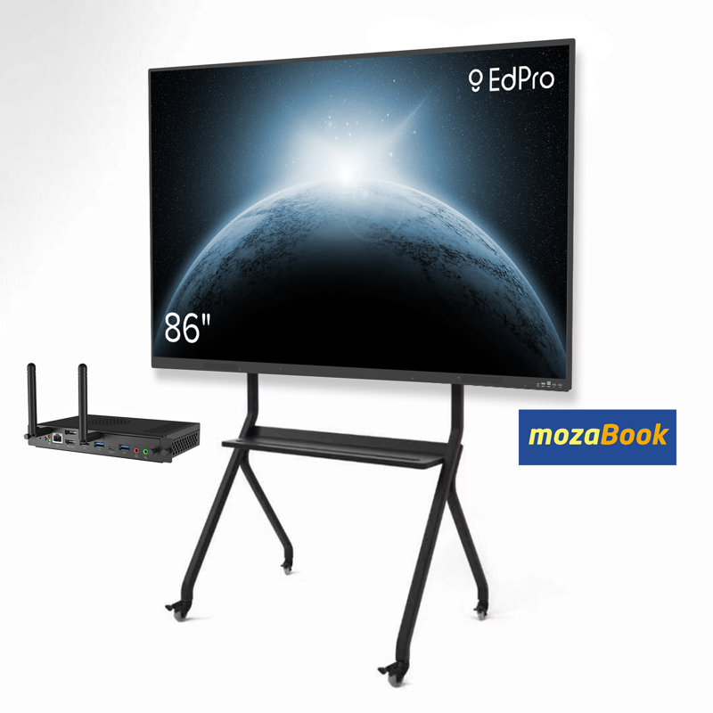 Інтерактивна панель EdPro Touch S 86" (ETP86S), OPS ПК (Intel i7 12Gen/16/512/W11Pro), мобільний стенд, MozaBook Classroom (підписка на 1 рік)